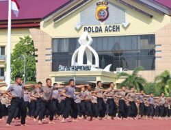 Pastikan TPS Pemilu 2024 Aman, Polda Aceh Latih Personel Beladiri Secara Matang