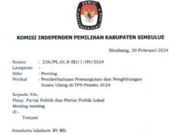 Empat Hari Lagi KIP Simeulue Adakan PSU di 7 TPS