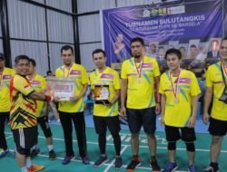 Dinas PUPR Aceh Jaya Tampil Sebagai Juara Pada Turnamen Bulutangkis Sebarat Selatan Aceh