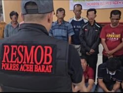 Puluhan Pelaku Judi Online Diboyong ke Polres Aceh Barat