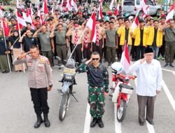 Dandim Aceh Barat Bersama Ribuan Warga Pawai Bendera Merah Putih