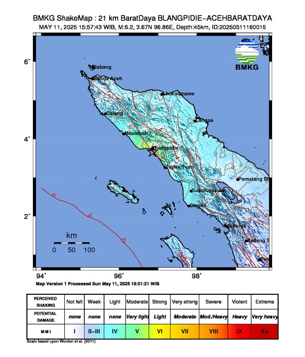 Gempa Magnitudo 6,2 Guncang Barat Daya Blangpidie 2