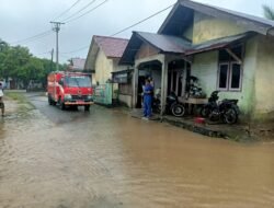 Hujan Deras Sebabkan Banjir Genangan di Lhoong, Sawah dan Jalan Tergenang